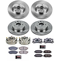 KCOE8060A Front and Rear Brake Disc and Caliper Kit, Natural Caliper, Ceramic, 5 Lugs, Z17 OE Replacement