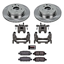 KCOE8062 Rear Brake Disc and Caliper Kit, Natural Caliper, Ceramic, 5 Lugs, Z17 OE Replacement