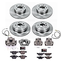 KCOE8842A Front and Rear Brake Disc and Caliper Kit, Natural Caliper, Ceramic, 5 Lugs, Z17 OE Replacement