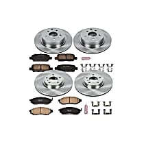 Front and Rear Brake Disc and Pad Kit, Plain Surface, 5 Lugs, 308 mm, Ceramic, Z17 OE Replacement