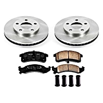 Front Brake Disc and Pad Kit, Plain Surface, 5 Lugs, 278 mm, Ceramic, Base, OE Replacement