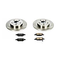 Rear Brake Disc and Pad Kit, Plain Surface 5 Lugs 270 mm Ceramic OE Replacement