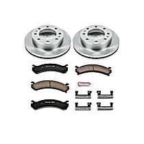 Front Brake Disc and Pad Kit, Plain Surface, 8 Lugs, 324 mm, Ceramic,  lug models (Heavy Duty Hearse/Limo), 4.6L 8Cyl, Z17 OE Replacement