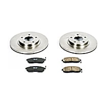 Front Brake Disc and Pad Kit, Plain Surface, 5 Lugs, 296 mm, Ceramic, 3.5L 6Cyl, OE Replacement