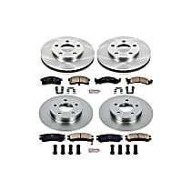 Front and Rear Brake Disc and Pad Kit, Plain Surface, 5 Lugs, 278 mm, Ceramic, Z17 OE Replacement