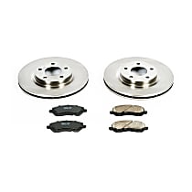 Front Brake Disc and Pad Kit, Plain Surface, 5 Lugs, 11.57 in., Ceramic, OE Replacement