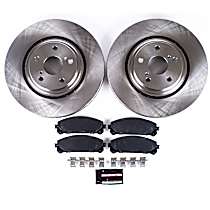 Front Brake Disc and Pad Kit, Plain Surface, 5 Lugs, 328 mm, Ceramic, OE Replacement