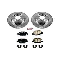 Rear Brake Disc and Pad Kit, Plain Surface, 4 Lugs, 240.5 mm, Ceramic, OE Replacement