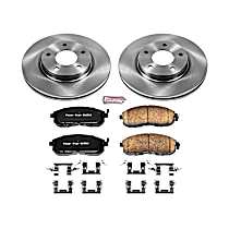 Front Brake Disc and Pad Kit, Plain Surface, 5 Lugs, 280 mm, Ceramic, SV, 1.8L 4Cyl, OE Replacement