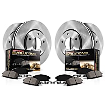 KOE7644 Front and Rear Brake Disc and Pad Kit, Plain Surface 5 Lugs 345 mm and 320 mm Ceramic Z17 OE Replacement