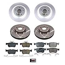 Front and Rear Brake Disc and Pad Kit, Plain Surface 5 Lugs 302 mm Ceramic Z17 OE Replacement
