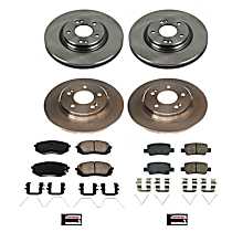 KOE8811 Front and Rear Brake Disc and Pad Kit, Plain Surface 5 Lugs 284 mm Ceramic Z17 OE Replacement