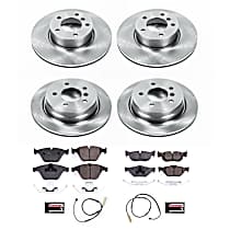 Front and Rear Brake Disc and Pad Kit, Plain Surface, 5 Lugs, 299.8 mm, Ceramic, Convertible, mfrbodycodename : E93, Z17 OE Replacement