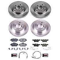 Front and Rear Brake Disc and Pad Kit, Plain Surface, 5 Lugs, 280 mm, Ceramic, Z17 OE Replacement