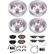 Front and Rear Brake Disc and Pad Kit, Plain Surface, 5 Lugs, 330 mm, Ceramic, S, Z17 OE Replacement