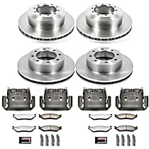MDCK4416 Front and Rear Brake Disc and Caliper Kit, Natural, Carbon Fiber Ceramic, 8 Lugs - Front; 10 Lugs - Rear, Z36 Extreme Truck And Tow