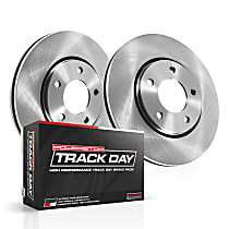 Front Brake Disc and Pad Kit, Plain Surface, 5 Lugs, 319.5 mm, Carbon Fiber Metallic, Track Day