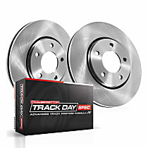 Front Brake Disc and Pad Kit, Plain Surface, 5 Lugs, 319.5 mm, Carbon Fiber Metallic, Track Day Spec