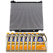 9-Piece Kit Radiator, With or Without Auxiliary rear heat, 8 Cyl 5.4L, includes (8) Coolant/Antifreeze and (1) Radiator