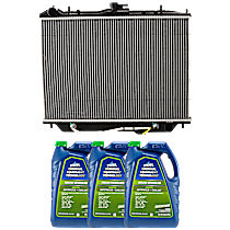 4-Piece Kit Radiator, 3.2L Engine, Automatic Transmission, Aluminum Core, Plastic Tank
