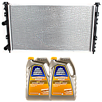 3-Piece Kit Radiator, 2.4L Engine, Sedan/Convertible, Aluminum Core, Plastic Tank