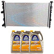 4-Piece Kit Radiator, 6 Cyl 2.7L, includes (3) Coolant/Antifreeze and (1) Radiator