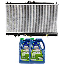 3-Piece Kit Radiator, 2.0L Engine, Non-Turbocharged, Automatic or Manual Transmission, Aluminum Core, Plastic Tank