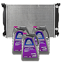 4-Piece Kit Radiator, 6 Cyl 3.2L, includes (3) Coolant/Antifreeze and (1) Radiator