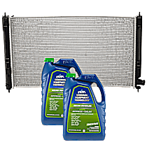 3-Piece Kit Radiator, 2.0L/2.4L/3.0L Engines, Non-Turbo, Aluminum Core, Plastic Tank