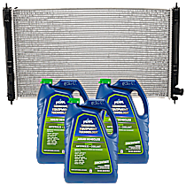 4-Piece Kit Radiator, 2.4L/3.0L Engines, Non-Turbo, Aluminum Core, Plastic Tank