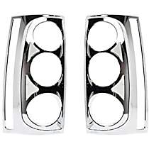 400828 Tail Light Cover - Chrome, Plastic, Cutouts, Direct Fit, Set of 2