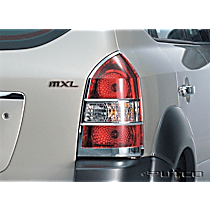408202 Tail Light Cover - Chrome, Plastic, Cutouts, Direct Fit, Sold individually