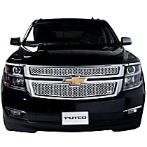84203 Billet Grille - Polished, Stainless Steel, Punch Style, Grille Insert, Direct Fit, Set of 2
