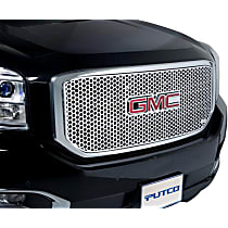 84204 Billet Grille - Polished, Stainless Steel, Punch Style, Grille Insert, Direct Fit, Set of 2