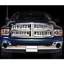 89112 Grille Insert - Silver, Stainless Steel, Flames, Direct Fit