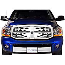 89130 Grille Insert - Silver, Stainless Steel, Flames, Direct Fit