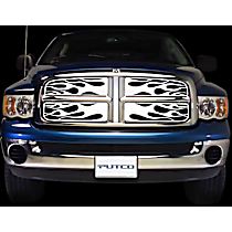 89132 Grille Insert - Silver, Stainless Steel, Flames, Direct Fit