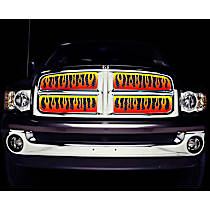 89396 Grille Insert - Silver, Stainless Steel, Flames, Direct Fit