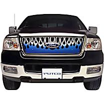 89496 Grille Insert - Blue, Stainless Steel, Flames, Direct Fit