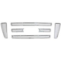 99141 Billet Grille - Chrome, Aluminum, Mesh Style, Grille Insert, Direct Fit, Set of 6