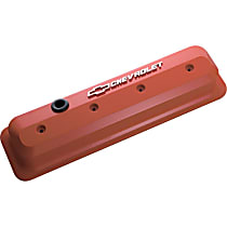 Valve Cover, SBC; 87-Pre Ls; Center Bolt; Raised Emblems, 5.0L