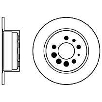 Rear, Driver or Passenger Side Brake Disc, Plain Surface, 9 Lugs, enginedesignationname: B230F, Eng. VIN: 8, DL, 2.3L 4Cyl