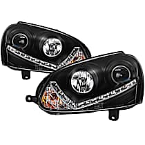 Driver and Passenger Side Halogen Headlight, With bulb(s), Hatchback, Clear Lens, Black Interior, Signature Series