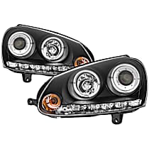 Driver and Passenger Side Halogen Headlight, With bulb(s), Hatchback, Clear Lens, Black Interior, Signature Series
