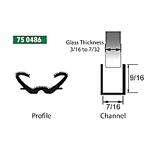 75 0486 Weatherstrip Seal - Glass Weatherstrip, Universal, Sold Individually