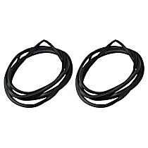 DWP 4710 68 Weatherstrip Seal - Front, Passenger Side, Black, Door, Direct Fit, Set of 2