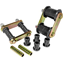 4-804-BL Leaf Spring Shackles and Hangers - Black, Polyurethane, Direct Fit, Set of 2