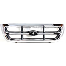 10054Q Grille Assembly, Chrome Shell with Painted Gray Insert, CAPA CERTIFIED