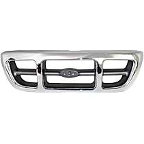 Grille, Chrome Shell with Painted Gray Insert, XLT Model
