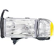 Driver Side Headlight, with Bulb, Halogen, Clear Lens, with Corner Light, without Sport Package, CAPA Certified
